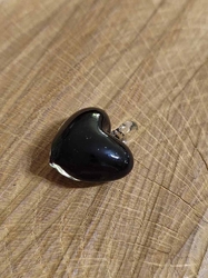 Skleněný přívěsek srdce 21x21 mm barva zelená