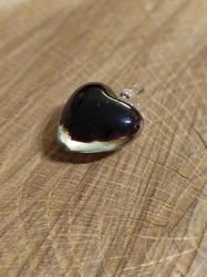 Skleněný přívěsek srdce 21x21 mm barva béžová