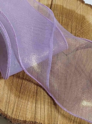 Organzová stuha s perleťovým leskem šíře 80 mm barva fialková