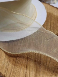 Organzová stuha s perleťovým leskem šíře 80 mm barva béžová