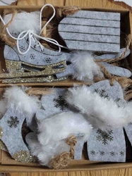 Vánoční ozdoby 10 ks barva šedá zlatá