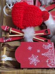 Vánoční ozdoby 10 ks barva červená bílá