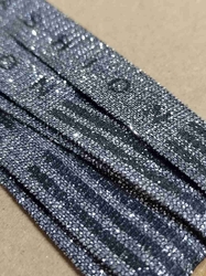 Lampas s lurexem Fashion šíře 15 mm barva šedá