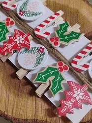 Sada vánočních kolíčků barva červená zelená