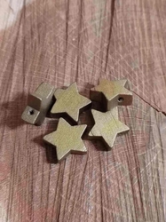 Dřevěné korálky hvězda metalické Ø19 mm 5 ks barva zlatá