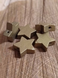 Dřevěné korálky hvězda metalické Ø19 mm 5 ks barva zlatá