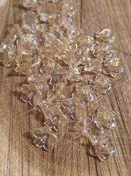 Plastové korálky zvoneček 12 mm 50 ks barva béžová