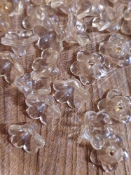 Plastové korálky zvoneček 12 mm 50 ks barva béžová