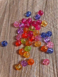 Plastové korálky Ø6 mm 20 g mix barev