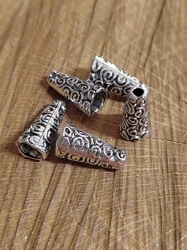  Koncovky na šňůrku / dekorační kaplíky 5 ks 9x18 mm
