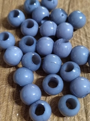Plastové korálky s velkým průvlekem 25 ks 7x10 mm barva šedá 