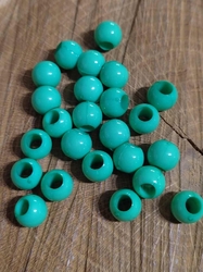 Plastové korálky s velkým průvlekem 25 ks 7x10 mm barva zelená