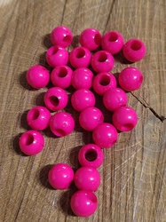 Plastové korálky s velkým průvlekem 25 ks 7x10 mm barva malinová 