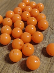 Plastové korálky Color Ø10 mm 20 ks barva oranžová
