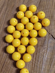 Plastové korálky Color Ø10 mm 20 ks barva žlutá