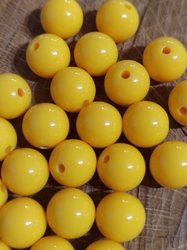 Plastové korálky Color Ø10 mm 20 ks barva žlutá
