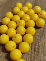 Plastové korálky Color Ø10 mm 20 ks barva žlutá