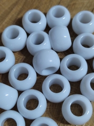 Plastové korálky s velkým průvlekem 10 ks 11x14 mm barva bílá