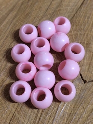 Plastové korálky s velkým průvlekem10 ks 11x14 mm barva pudrová
