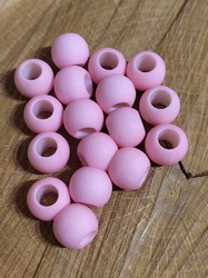 Plastové korálky s velkým průvlekem 10 ks 11x14 mm barva růžová