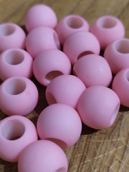 Plastové korálky s velkým průvlekem 10 ks 11x14 mm barva růžová