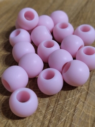 Plastové korálky matné s velkým průvlekem 10 ks 10x12 mm růžová světlá