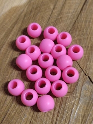 Plastové korálky matné s velkým průvlekem 10 ks 10x12 mm růžová 