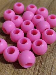 Plastové korálky matné s velkým průvlekem 10 ks 10x12 mm růžová 