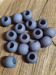 Plastové korálky s velkým průvlekem 10 ks 11x14 mm barva šedá