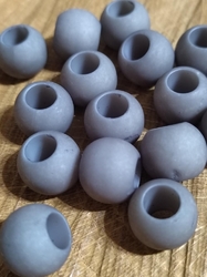 Plastové korálky s velkým průvlekem 10 ks 11x14 mm barva šedá