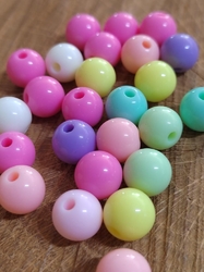 Plastové korálky 10 mm 25 ks barva mix