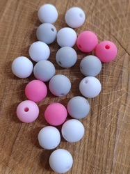 Plastové korálky 10 mm 20 ks barva bílá růžová šedá