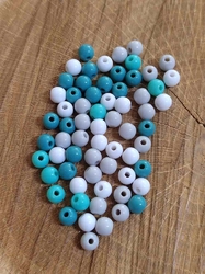 Plastové korálky 6 mm 100 ks pastelový mix tyrkys
