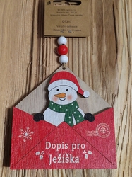 Dřevěná obálka Dopis pro Ježíška barva červená