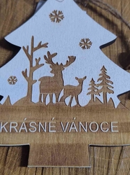 Stromeček k zavěšení Krásné Vánoce