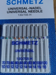 Strojové jehly Universal sdružené 70; 80; 90; 100 Schmetz na kartě