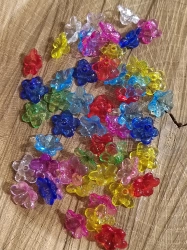 Plastové korálky zvoneček 12 mm 50 ks barva mix