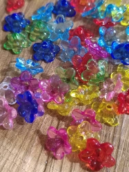 Plastové korálky zvoneček 12 mm 50 ks barva mix