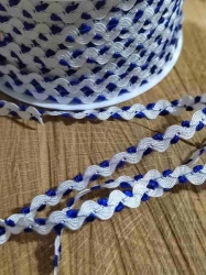 Hadovka ozdobná šíře 4 mm barva bílo modrá
