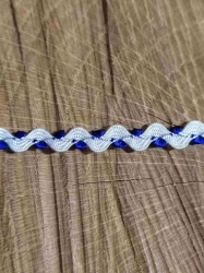 Hadovka ozdobná šíře 4 mm barva bílo modrá