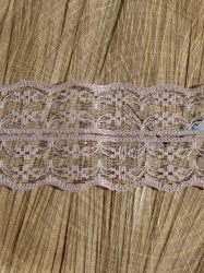 Silonová krajka / vsadka šíře 43 mm hnědá světlá