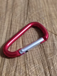 Kovová karabina 23x39 mm červená