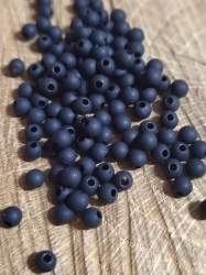 Plastové korálky matné Ø4 mm 10 g barva černá