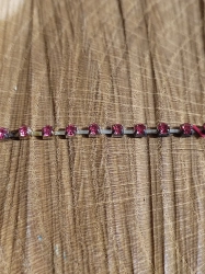 Štrasový prýmek / borta šíře 2,9 mm růžový
