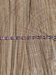 Štrasový prýmek / borta šíře 2,9 mm pudrový