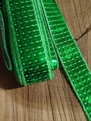 Flitrový prýmek šíře 22 mm zelená