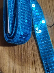 Flitrový prýmek šíře 22 mm modrá tyrkys