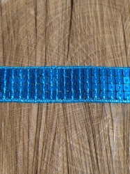 Flitrový prýmek šíře 22 mm modrá tyrkys