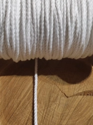Bavlněná šňůra kroucená Ø3 mm bílá