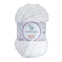 POPYARN Příze Kuzu B01 - bílá, 100g 100m